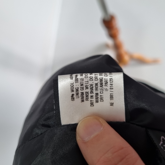 Fletcher Jones Black Wool Blend Midi Pencil Skirt Vintage 90s Size 16 - Picture 10 of 11